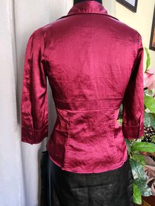 Satin Corset Shirt Top