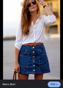Stradivarius Denim A-Line Skirt