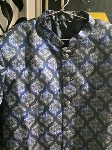 Elegant Blue Ethnic Jacket Kurta Style