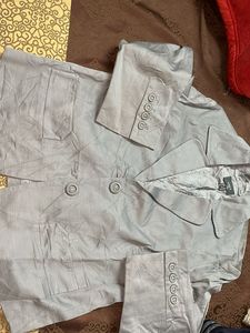 GREY CROP COAT