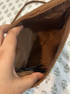 Brown Suede Sling Bag