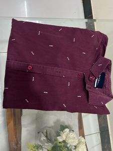 Mast&amp;Harbour Burgundy Pure Cotton Shirt