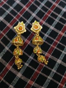 Golden Jhumka Earrings