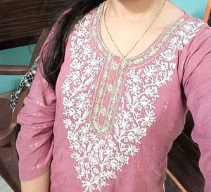 Light Purple Embroidery Tunic/Kurti