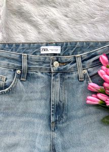 Zara Long Wide Leg Jeans 32-34