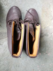 Brown Lace-Up Ankle Boots