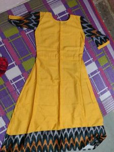 Yellow Printed Kurta