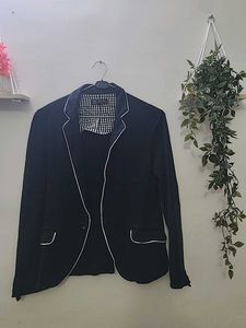Black Blazer with White Piping