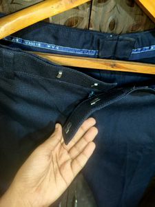 Navy Blue Straight Leg Trousers