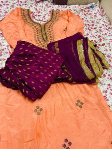 Peach Dress Material