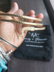 Gold Plated Brass Snake Arm Band Jewelry