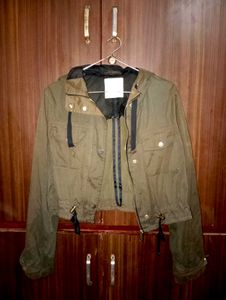 Green Cropped Hooded Jacket