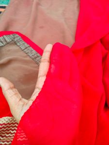 Dual Colour Saree With Blouse