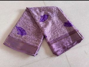 Lavender Purple Soft Saree With Blouse