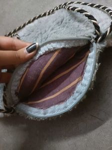 childrens teddy bear fur sling/side bag