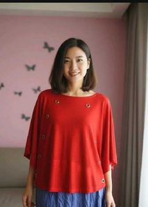 Red Batwing Top