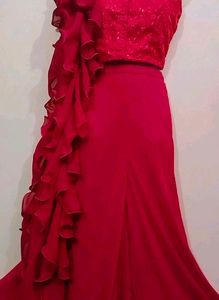 Price DropMaroon Ruffled Plazzo Dress✨💕🌸