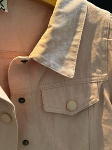 Cute Pink Cropped Denim Jacket