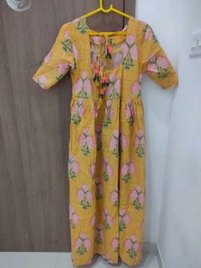 Yellow Floral Print Maxi Dress