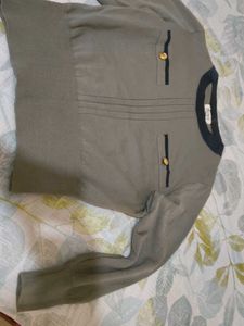 Elegant Olive Green Knit Top