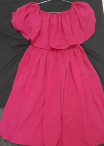 Pink Off-Shoulder Mini Dress