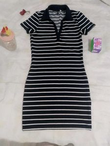 Blue Stripped Bodycon Dress