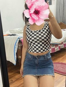 Checked Tank Top