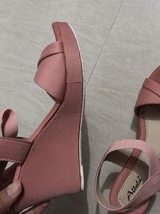 Pink Heeled Sandals - Size 7