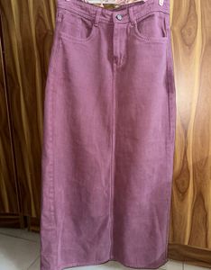 Dusty Rose Denim Skirt