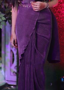 EMBELLISHED CREPE ONION COLOURED SAREE