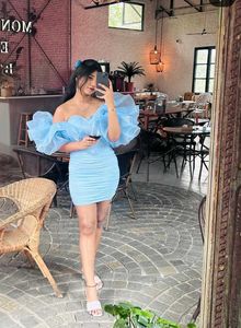 Blue Bodycon Mini Dress Party Birthday