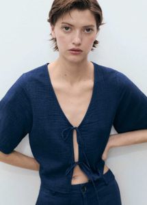 Denim bow Top