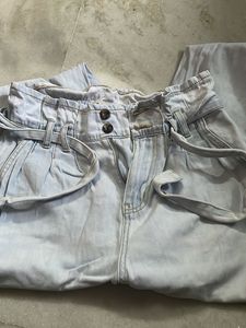 Paper Bag Waist Denim Jeans