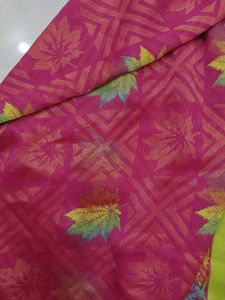 Elegant Pink &amp; Green Saree