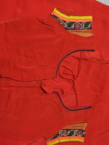 Elegant Orange &amp; Green Saree