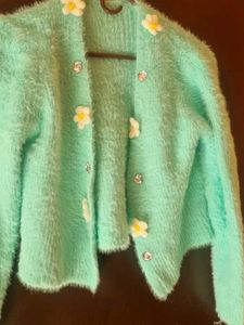 Fluffy Mint Green Cardigan co-ord set