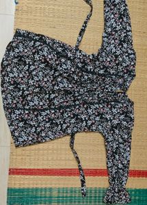 Navy Blue and black Floral Print Kurti combo