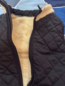 Quilted Vest with Fur Collar