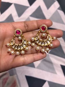 Elegant Pearl & Stone Earrings