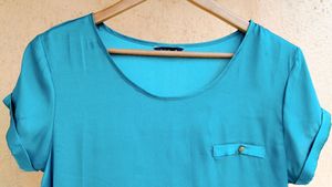 Splash Aqua Satin Top