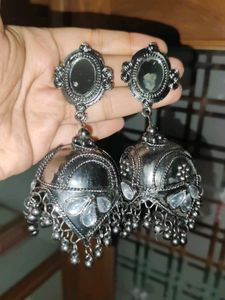 Oxidized Jhumka Earrings