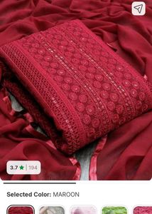 Maroon stitched dress material