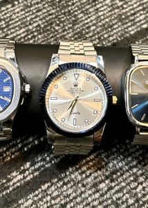 Fluted Bezel Dress Watch