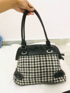 Imported Houndstooth Handbag