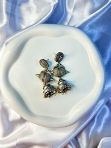 Boho Chic Silver Jhumka