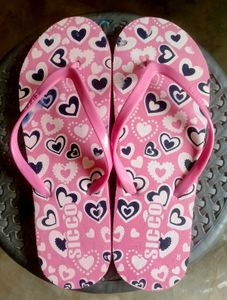 Cute Pink Heart Flip Flops