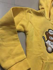 Yellow Graphic Bear Hoodie