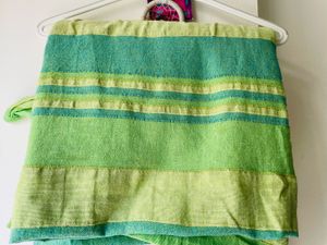 Beautiful Green Striped Bedsheet For Single Bed