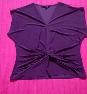 Elegant Purple Knot-Front Top
