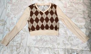 Argyle Knit Top